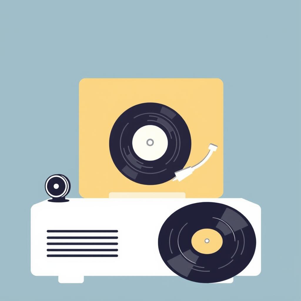 FemScore Media logo of a vinylplayer